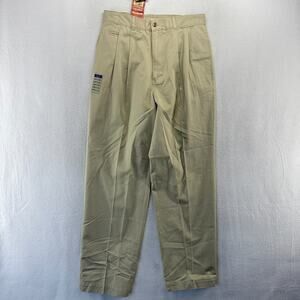Vintage Bugle Boy Khaki Pants men's 33x32 FITS 32x31 Baggy Double Pleate NEW y2k